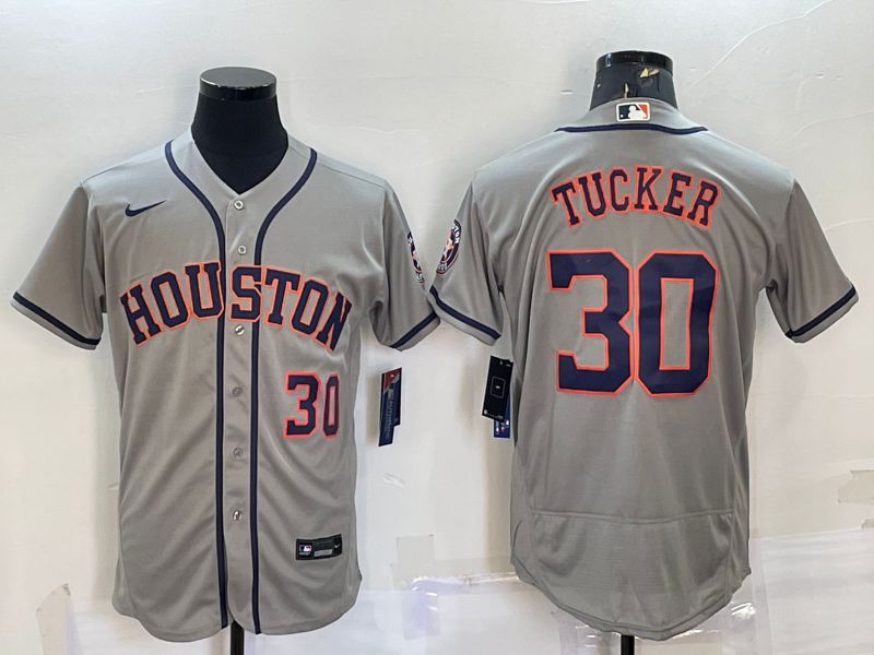 Men Houston Astros #30 Tucker Grey Elite Nike 2022 MLB Jersey